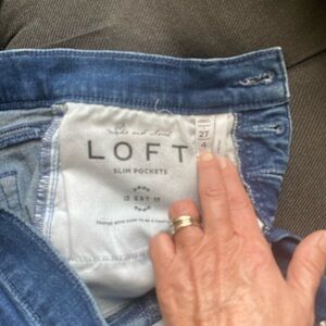 LOFT Blue Classic Denim Jeans with Textured Weave